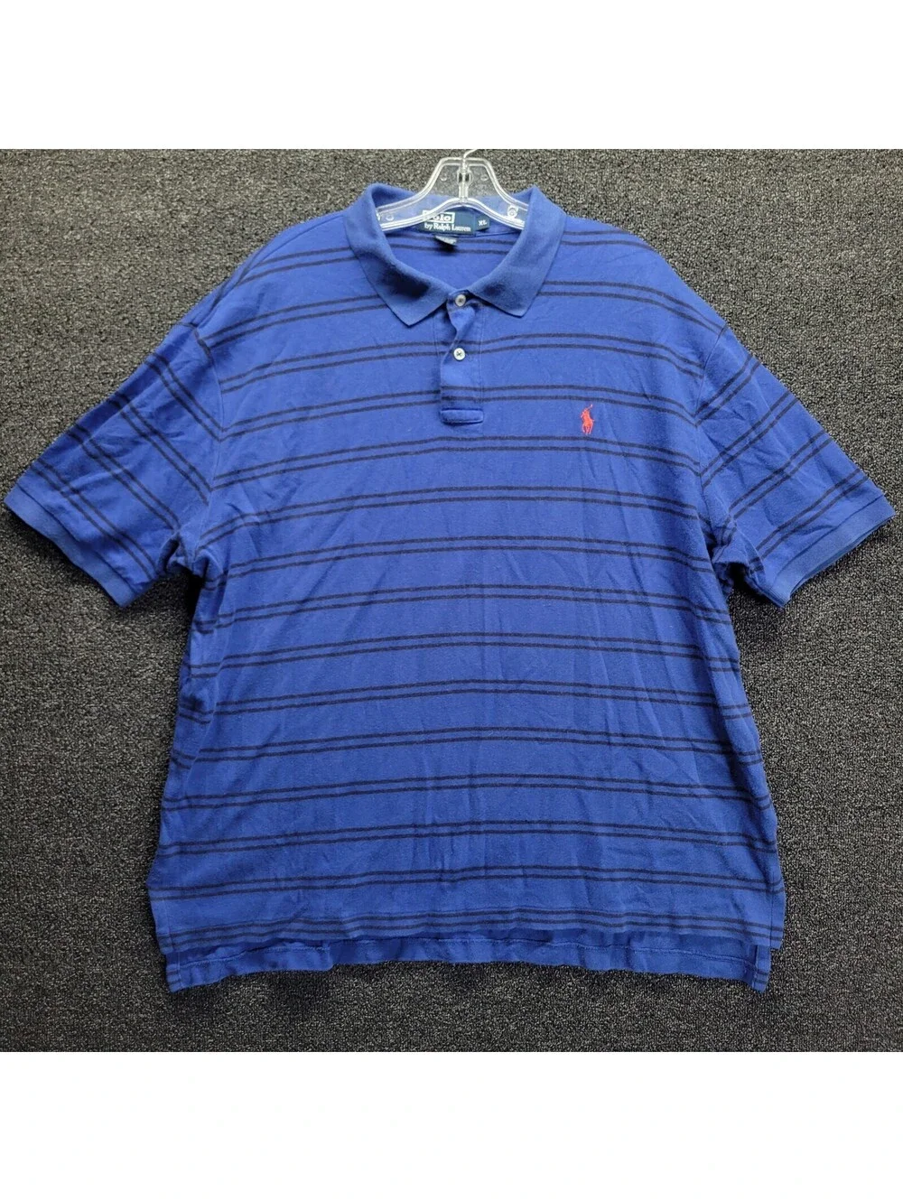 Vtg Polo Ralph Lauren Men’s Sz XL Polo Shirt Blue/Black Striped